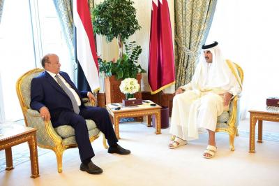 دعم البنك المركزي اليمني بوديعة نقديه أبرز أهداف زيارة الرئيس هادي لدولة قطر