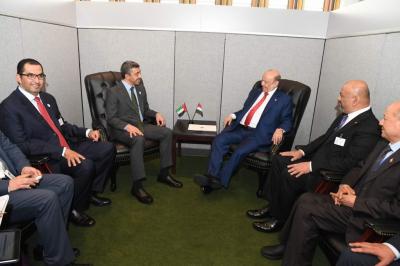 الرئيس هادي يستقبل وزير الخارجية والتعاون الدولي الإماراتي عبد الله بن زايد