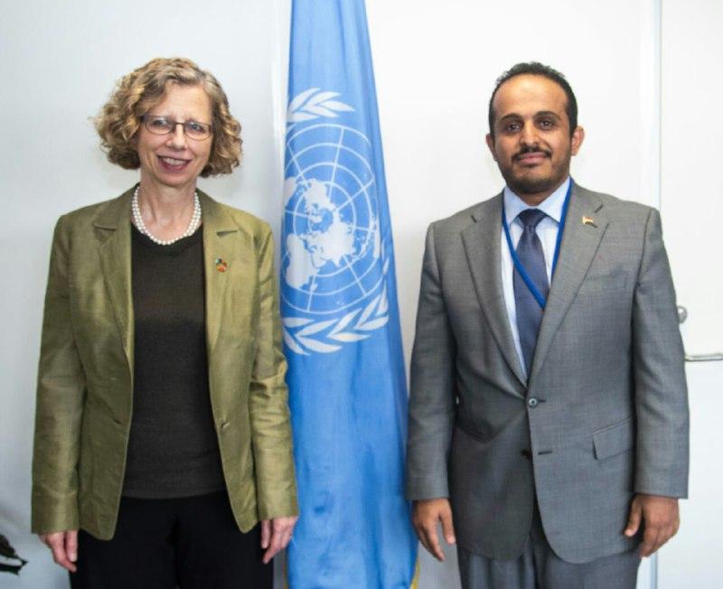 السفير عبد السلام العواضي يناقش مع المديرة التنفيذية لبرنامج الامم المتحدة للبيئة اوضاع خزان النفط العائم "صافر"