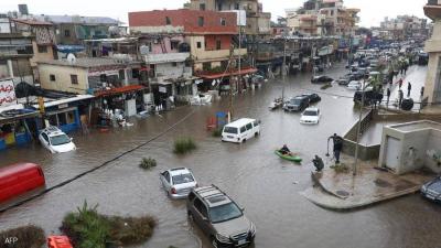 بيروت تغرق بسبب الأمطار.. وحديث رسمي عن "فبركة فيديوهات"