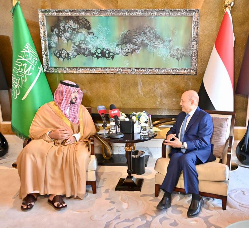 رئيس مجلس القيادة الرئاسي يستقبل نائب وزير الدفاع السعودي