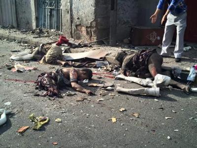 شاهد صور المجزرة التي ارتكبها الحوثيون اليوم في تعز