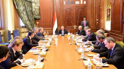 الرئيس هادي يعقد اجتماع مع سفراء الدول الخمس الدائمة العضوية في مجلس الأمن ( صوره)