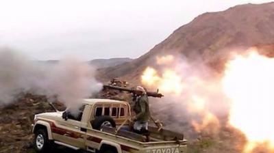 مدفعية المقاومة تدك مواقع الحوثيين في الزاهر والطفة بالبيضاء